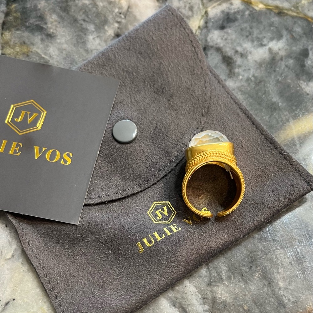 JULIE VOS Gold and White Women's Ring - Picture 9 of 14